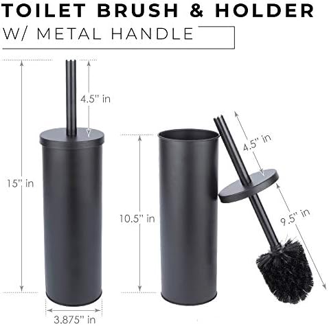 JS Jackson pribor elegantne toaletne četkice i držač s metalnom ručkom - mat crna
