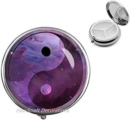 Yin Yang kutija za pilule Yin i Yang nakit kutija za pilule za nakit ljubičasta i ružičasta Nebula