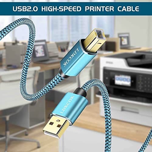 LDKCOK printeri 20 ft, USB kabl pisača Tip muški do b muški skener kabel USB B kabl veliku brzinu za HP, Canon,
