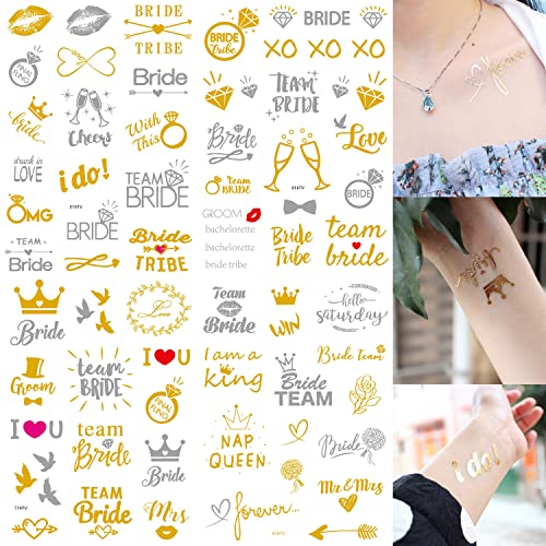 12 listova Glitter privremene tetovaže Zlatna Srebrna Kana velike metalne naljepnice za tetovaže za