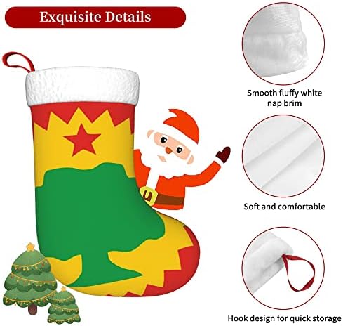 QG ZZX Božićne čarape s bijelim super mekom plišanom manžetnom limalografskom libelacijskom prednjem OLF zastavi Xmas Božićne ukrase Čarape