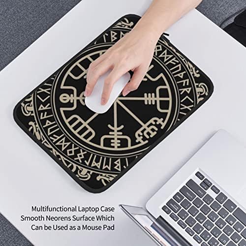 Čarobni dizajn Norse rune Compass Mala torba za laptop, izdržljiva vodootporna tkanina, 13/15 inčna