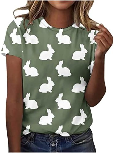 Uskršnje košulje za žene 3D štampanje Christian Holiday Bluze Slatka zeko grafički tees Basic Crewneck majica