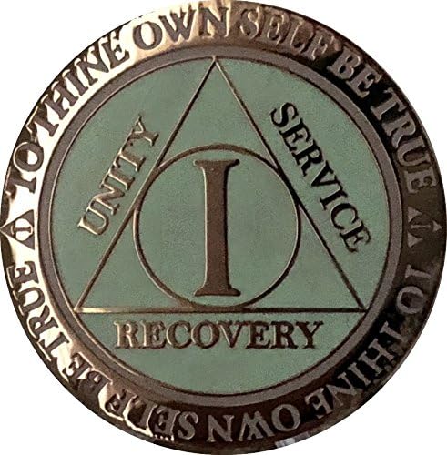 RecoveryChip 1 godina AA medaljon Reflex bijeli sjaj u tamno pozlaćenom čipu