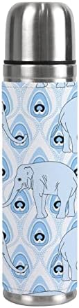 Vantaso Slatki slonovi životinja Vintage Plava izolirana vakuumska tikvica Sportska šalica za boce za vodu 500ml 17 oz za žene Dječji dječaci Dječje djevojke