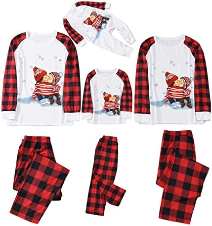 Božićne pidžame za obitelj 2022 Slatki par Ispis Top plaid hlače PJS postavlja PJ's Holiday Sleep odjeća Jammies