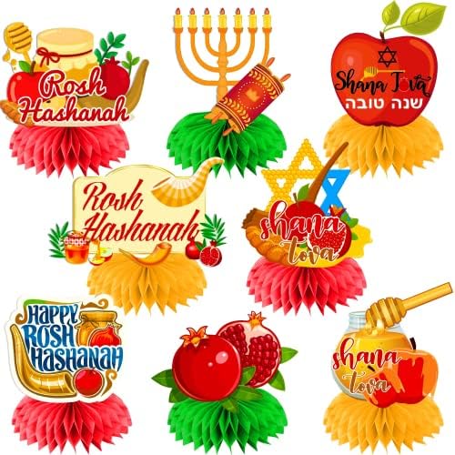Rosh Hashanah dekoracije, 44 kom Rosh Hashana dekor uključuje 36 kom no-DIY Rosh Hashanah dekoracije