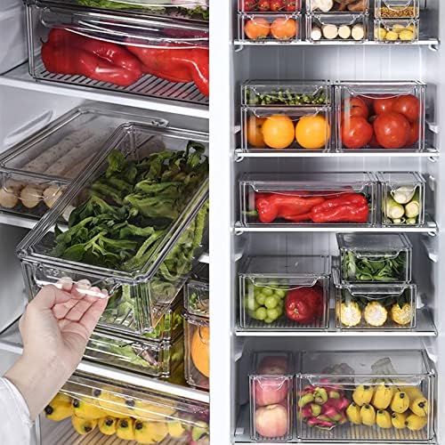 Kante za organizatore frižidera sa poklopcima-10kom Organizator frižidera bez BPA, kante za skladištenje prozirne