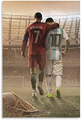 NBHYK Cristiano Ronaldo i Lionel Messi poster okviri poster ploča zid Art štampa platno slika za sobu estetski dekor spreman za kačenje 12x18 poster