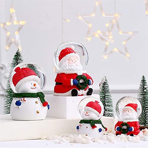 ZJDU Pokloni Božićni Sning Globe, Božić užarena kristalna staklena lopta, LED staklo Santa / Snowman Crystal Ball, Božićni novogodišnji poklon za dječake / djevojke, snjegović, m