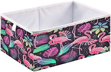 Kigai Beautiful Flamingos košarica za skladištenje ormara, 11 x 11 x 11 inča, sklopivi ormar za skladištenje