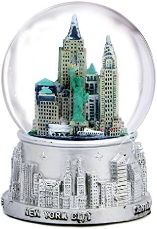 New York City Silver sa bojom Sning Globe 3,5 inča visok
