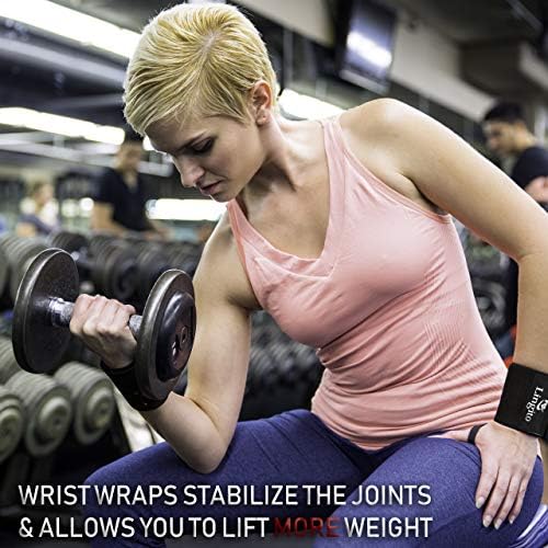 Lingito Wrest Wraps | Professional with Thumb Loops | podupirači za zapešće za muškarce & žene | dizanje tegova, Powerlifting, trening snage