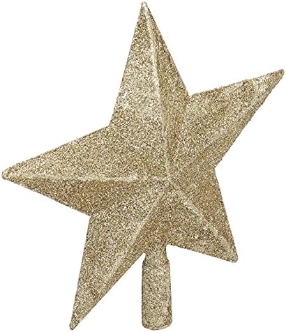 AUNMAS 7,5 inčni zvezda Christmactor Dekor stabla ukrašen sjaj Glitter Golden Sjajno Svečano Božićno