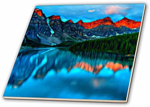 3drose Bright planinski lanac na jezeru sliku svjetlosti Infused slika-Tiles