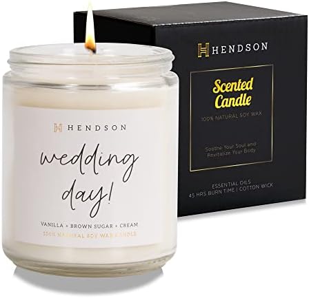 Vjenčani tuš - poklon za svijeće za mladenku, mladenku, mladenke, pokloni za djeveruše - Božide, dan za vjenčanje - Božićni poklon za angažirani par - HENDSON mirisno svijeće