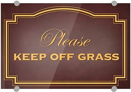 CGsignLab | Molimo čuvajte se od trave -classic Brown Premium akrilni znak | 18 x12