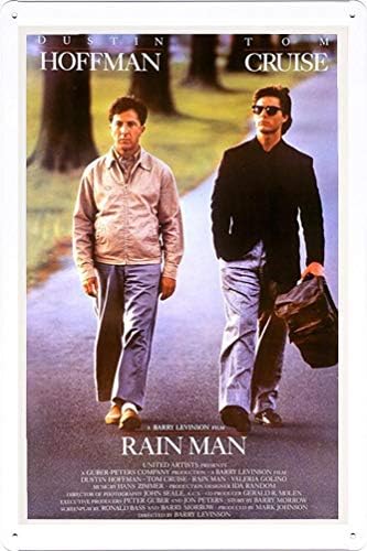 Rain Man filmski Poster Kućni bioskop Bar zidni dekor metalni Limeni znak 12x8 inča