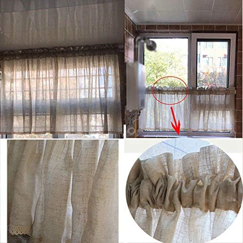Kuhinjski kratki zavjesa Lan kafe prozor zavjesa pola zavjese posteljina izgleda teksturirana kafe zavjesa