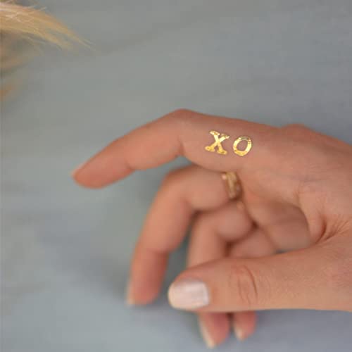 XO set od 10 premium vodootpornih metalik zlata Privremena folija Flash tetovaže - upotreba za Dan zaljubljenih, djevojke noćne van, zabavne zabave, bakerorette zabave, tuševi i još mnogo toga!