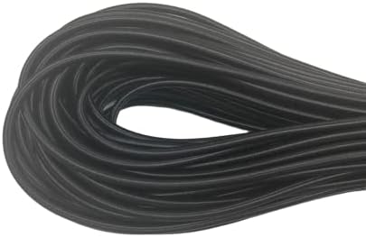Marine razreda šok kabel - rastezanje, slaester dacron za diy projekte, elastični kabel, vezani za vezanje, komercijalne upotrebe | 1/4 inča x 10 stopa, crna
