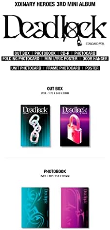 XDinary Heroes Deadlock 3. mini album Standardna verzija Blue Cover CD + 88P Photobook + 2p Fotocard + 1p preklopni