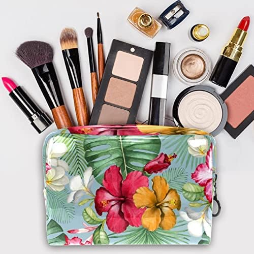 Tbouobt kozmetičke torbe za šminke za žene, male šminkerne torbice za šminku, havajski cvijet tropski palminski list vintage