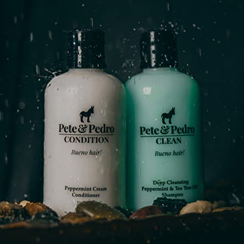 Pete & Pedro čist & Stanje Set za njegu kose | Čaj Drvo ulje muške šampon i pepermint krema regenerator za