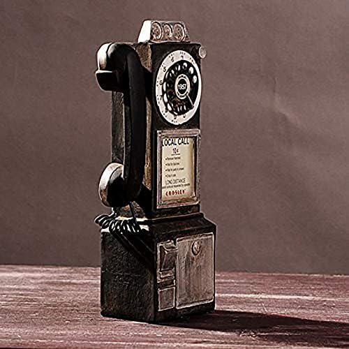 Ornament Retro telefona, zidni Vintage rotirajući klasični izgled dekoracija modela govornice, Antikni rotirajući novčić za govornicu ukras za zidni dekor-12.5 * 7 * 30CM