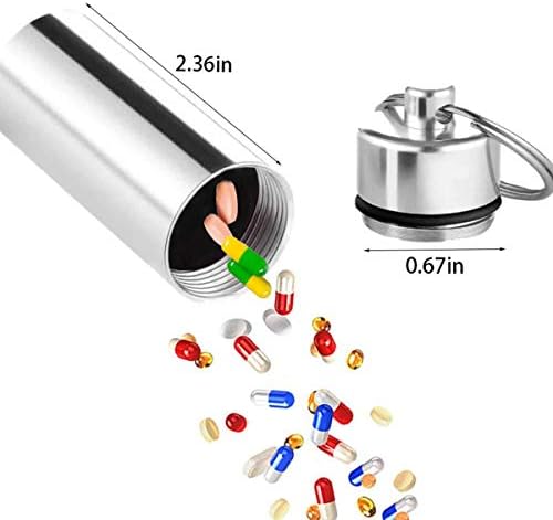 Gjlgszc prijenosni privjesak za ključeve za pilule 3 pakovanja vodootporni aluminijumski Mini