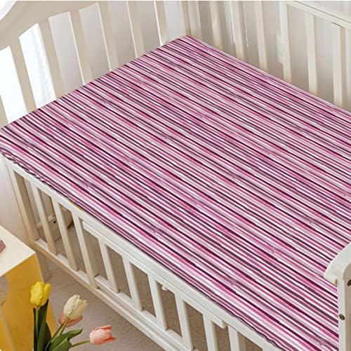 Stripes Themed Opremljeni lim krevetić, standardni madrac sa krevetom ugrađeni list mekani mali toddler