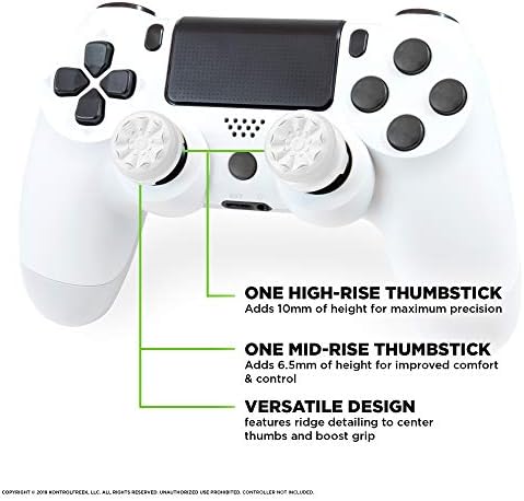 KontrolFreek FPS Freek Galaxy White za Playstation 4 i Playstation 5 | Performance Thumbsticks / 1 High-Rise, 1 Mid-Rise / White