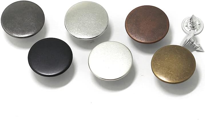 Zhome 20pcs bakap bakarni tasteri igle za čišćenje pantalone dugme za tastere za metalne tastere komplet za tackanje za odeće za modni dodaci DIY šivanje plovila # 3 15mm
