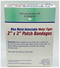 Medique Products 67271 Water Tight Bandage, Blue Metal Detective, 2-Inch X 3-Inch, 20-Count