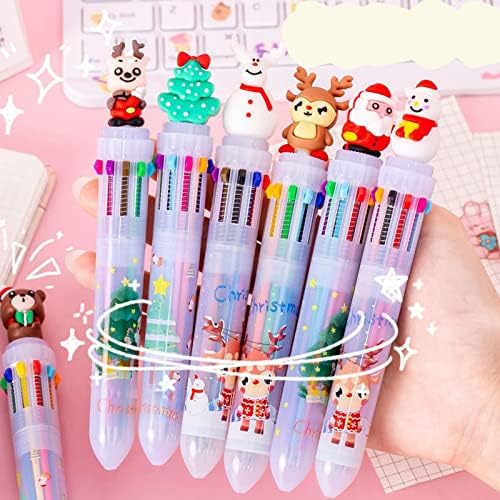 Wgust Slatka božićna olovka, uvlačivo višebojni olovka, pribor za stolove crtani božićni kuglični olovke