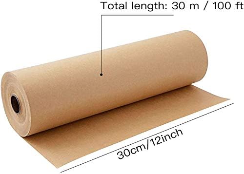 Kraft pakiranje papira, 100 stopa reciklirani kraft papir za pakiranje, kretanje, poklon zamotavanje, pošta,
