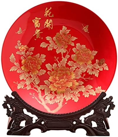 TJLSS porculan peony Velika viseća ploča ukrasna ploča kineski stil ukras za kućne kancelarije Ured za