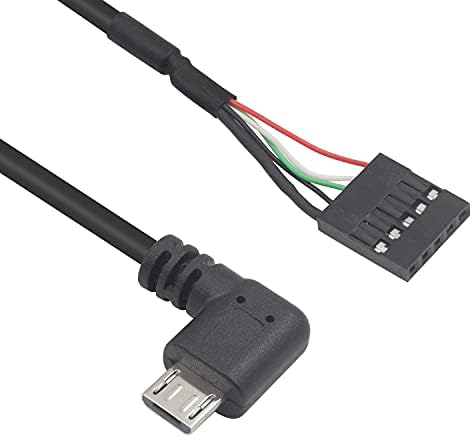 Duttek USB zaglavlje na Micro USB Dupont kabl, 90 stepeni pod pravim uglom Micro USB muški na 5-pinski