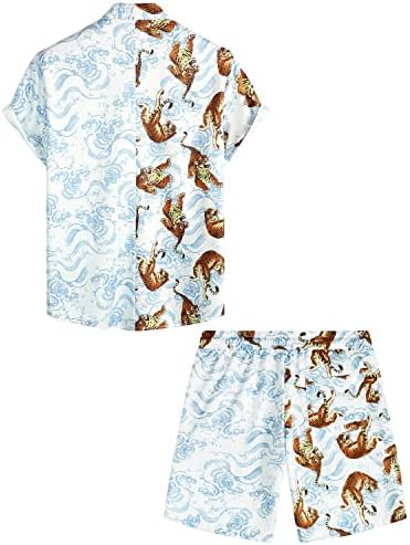 Vatpave Muns Flamingo Havajski setovi Ležerne tipke s kratkim rukavima dolje majice Outfits