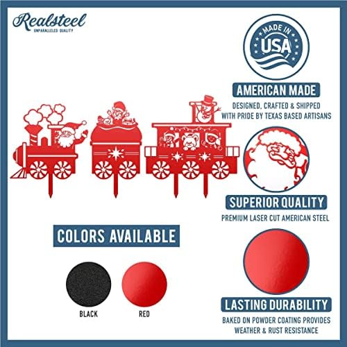 RealSteel vanjski Božić voz Set-Holiday Yard dekoracije-zima Božić duh dekor-Santa klauzula, snjegović, Vilenjaci