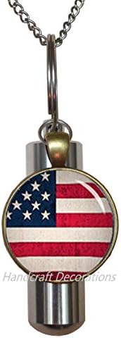 HandFraftSecoration Američka zastava Kremat urn ogrlica Sjedinjene Države Nakit za zastavu, američki patriot