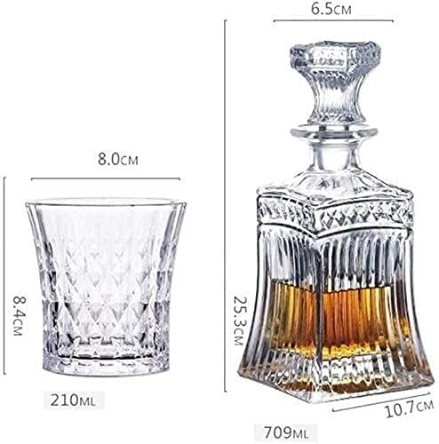 Whisky Decanter Wine Decanter 5PC Crystal Whisky Decanter & amp; Whisky naočare Set Crystal Decanter Set sa 4 čaše u jedinstvenom elegantnom poklon kutiji Decanter