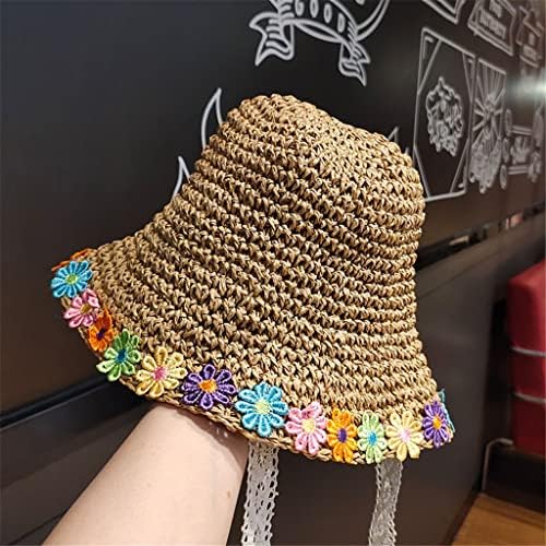 Acquire Raffia Flowers šešir za sunce Široki obod Floppy ljetni šeširi za žene plaža Panama