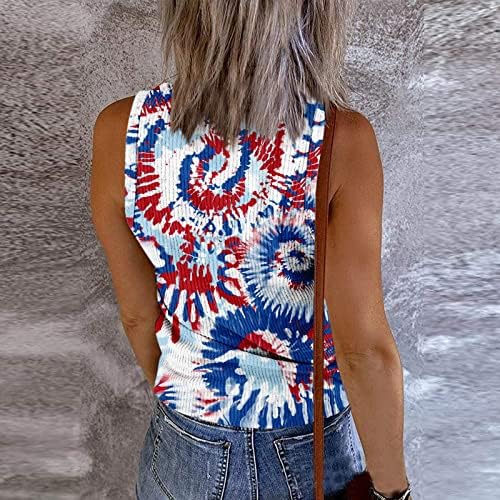 Kcjgikpok Lace Top Women Women Independence Day američka zastava Print Top Fashion Casual Knit Shirt Vest