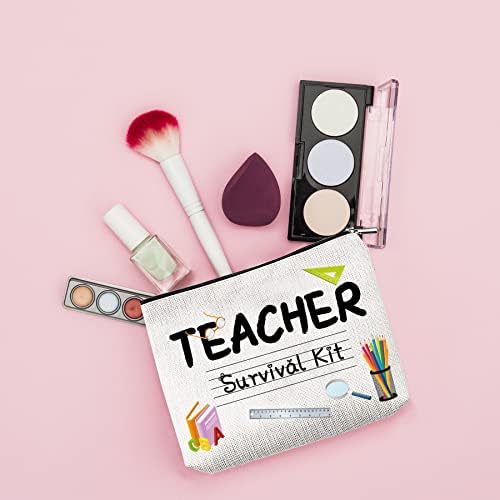 6kom Poklon Set za zahvalnost nastavnika 3 kozmetičke torbe za šminkanje nastavnika i 3 privjeska za nastavnike