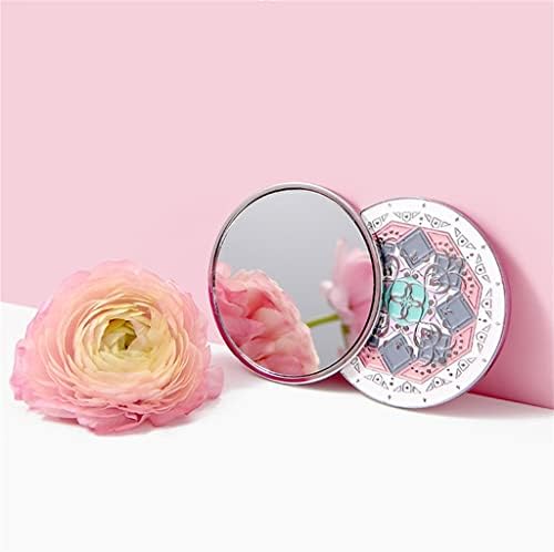 Wodmb Guzhimeng ogledalo za šminkanje sa kožnom futrolom Round Pink Tender Portable dressing ogledalo