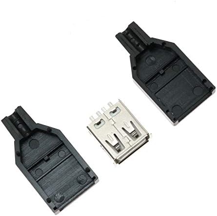 Maxmoral 10kom USB 2.0 konektor Tip A ženska utičnica sa crnim plastičnim poklopcem DIY konektor