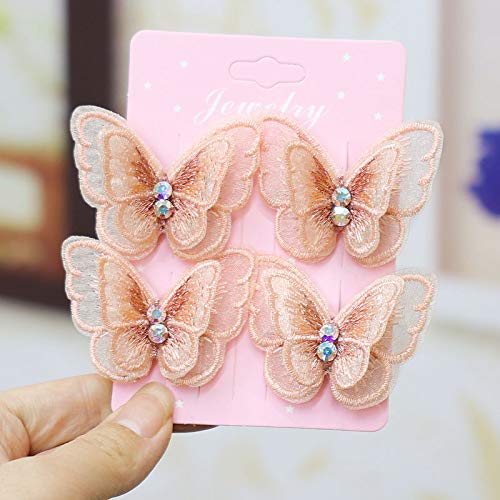 Pakovanje od 4 šarena Bling Butterfly Hair Diamond Sequin Clip Hair Accessories, Bride headwear Hair Clip