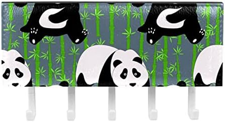 TFCOCFFT Zidne kuke, kuke za viseće, ljepljive zidne kuke, samoljepljive kuke, bešavni uzorak zelenog postrojenja panda