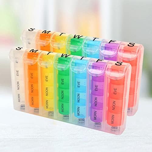 Zerodeko 4 kom 28 mreže pilule kutija za dozator Rainbow Boja sedmična kutija za pilule Plastična